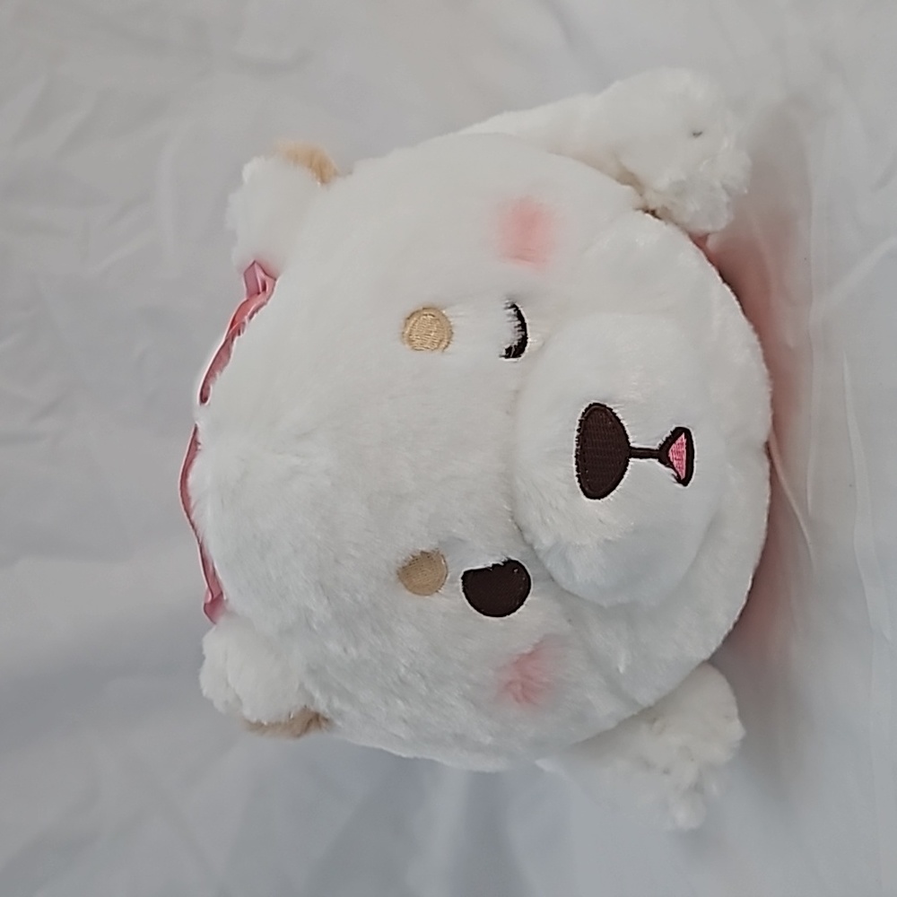 Mochishiba Plushie Sleeping Pink Eye Mask Plushie from Japan - Picture 1 of 4